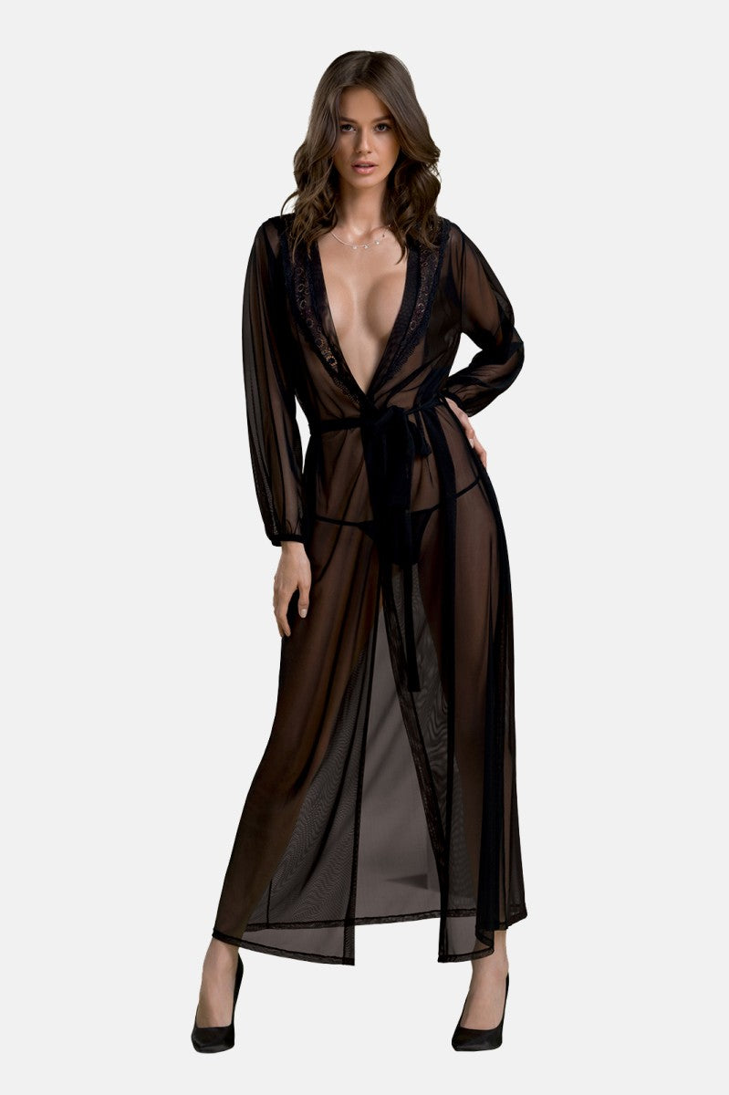 schwarzes Peignoir PA596660 - S/M schwarzes Peignoir PA596660 - S/M